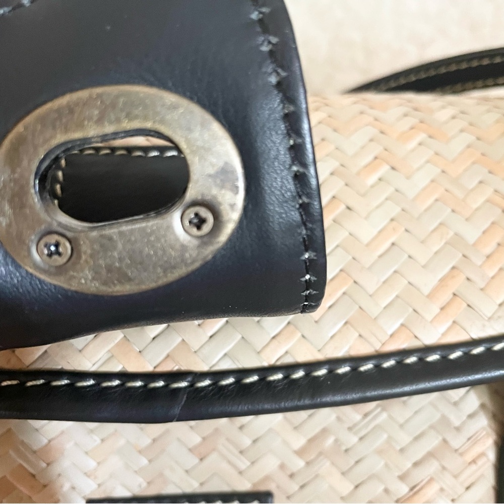 NWT Sophia Visconti Leather/Straw Shoulder Bag - Picture 10 of 11